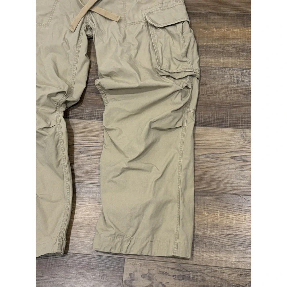 Vintage Y2K Polo Ralph Lauren Cargo Auth Military Surplus Pants 34x30 Baggy Tan